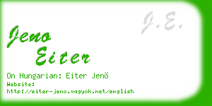 jeno eiter business card